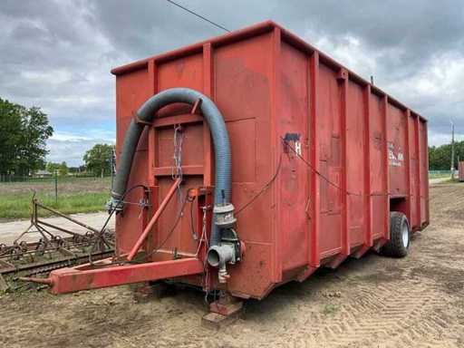 Grote robuuste mestcontainer op wielstel - nieuwe banden