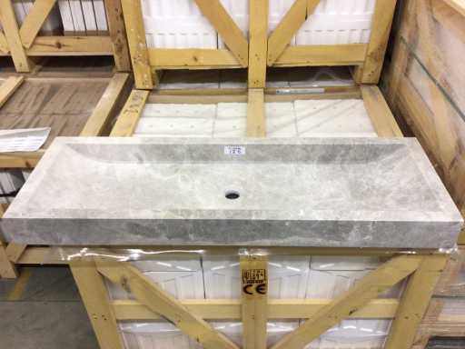 Lavabo in Pietra Naturale Marmo Grigio 120x40x10 cm