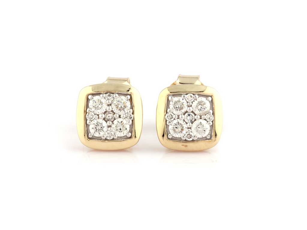 14 KT Yellow gold Earring With natural Diamond