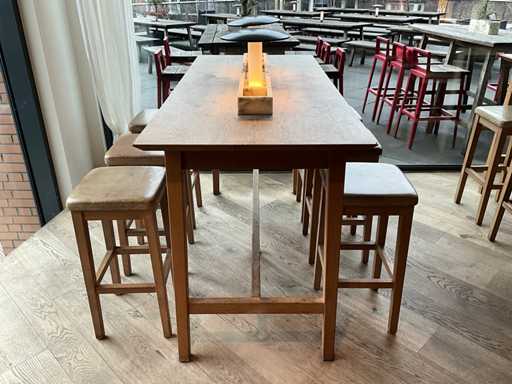 Hutten - Bartafel met 6 barkrukken