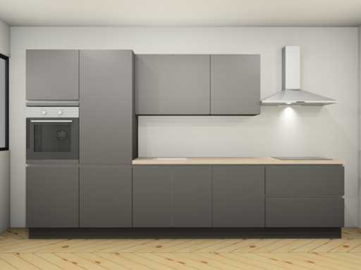 Bucătăria gri dreaptă Nobilia Schiefer