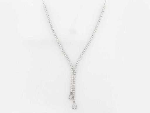 14 KT White Gold Necklace  With 3.09 Cts Lab Grown Diamond