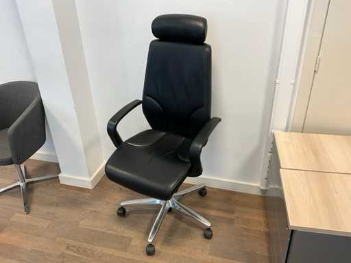 Giroflex 64 Lederen ergonomische design bureaustoelen (2x)