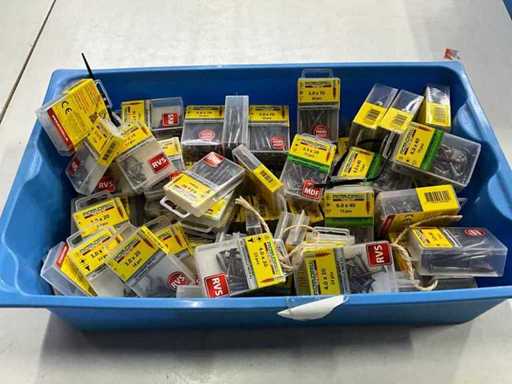 Rotadrill Assorti diverse schroeven RVS en verzinkt (100x)