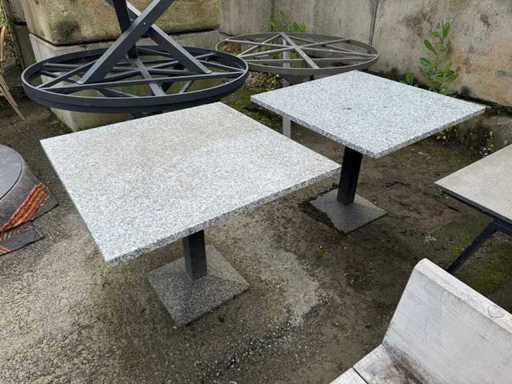 Tavolo terrazza con piano in pietra (2x)