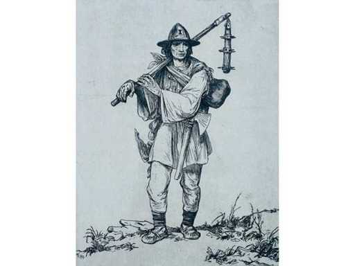 Jaroslav Vodraska - Hussite warrior - etching