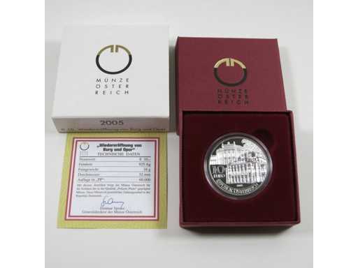 Austria 10 Euro 2005 Zilveren Proof Heropening van het Kasteel en het Operahuis