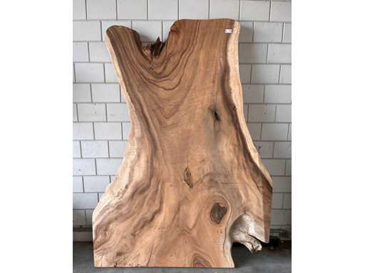 Unieke suar boomstamtafel blad 240cm.