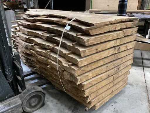 Outstanding !!!! Oak french block / trunk /2.50m long / diameter ca. max 110cm/ sawn in max 70mm / 12 planks / dry air-dried