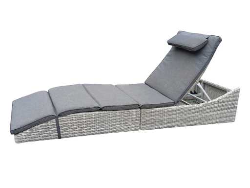 Ligstoel met kussen en opbergruimte, L 198 cm, ruimtebesparende opbergruimte