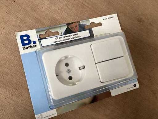 Combinație Berker AP cu întrerupător de scurgere de pământ (12x)