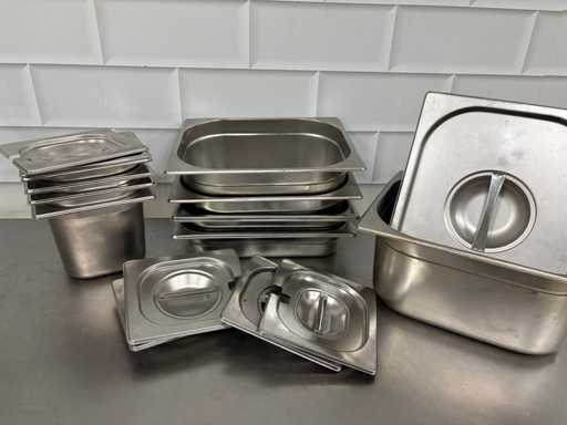 Pojemnik Gastronorm ze stali nierdzewnej częściowo z pokrywką (10x)