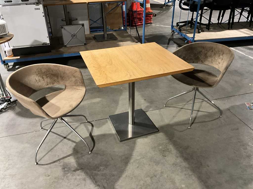 2x Chaise pivotante design ANDREU WORLD + Table