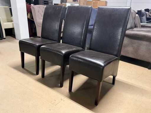 Chaise de salle à manger en cuir (3x)