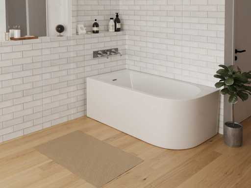 Baignoire d'angle - 201L -  Blanche - Angle gauche