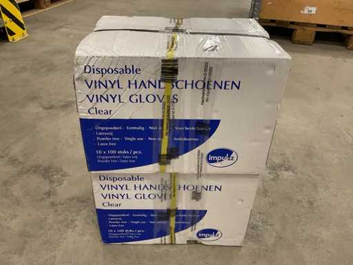 Impulzz Clear (taglia L) Scatola di 100 guanti in vinile usa e getta (20x)