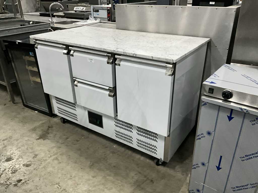 2022 Saro ES903PZ refrigerated workbench with hard stone top