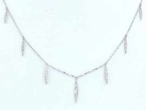 14 KT White Gold Necklace With Pendant With Natural Diamonds