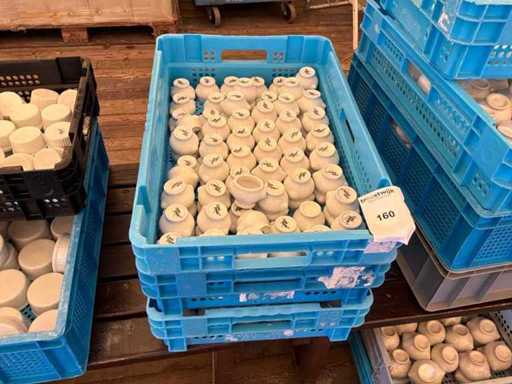 Partij porselein potjes