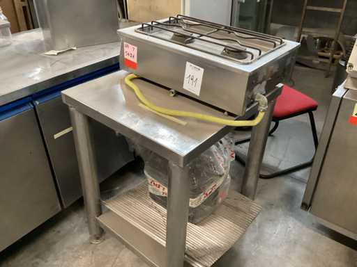 Gaskookplaat met tafel