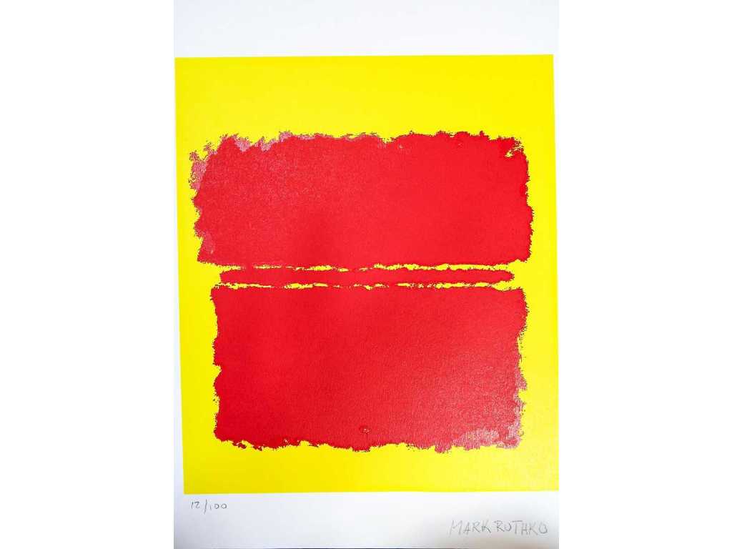 Mark Rothko 'Kleurvelden (rood, geel)' (Zeefdruk Zeefdruk ed 100)