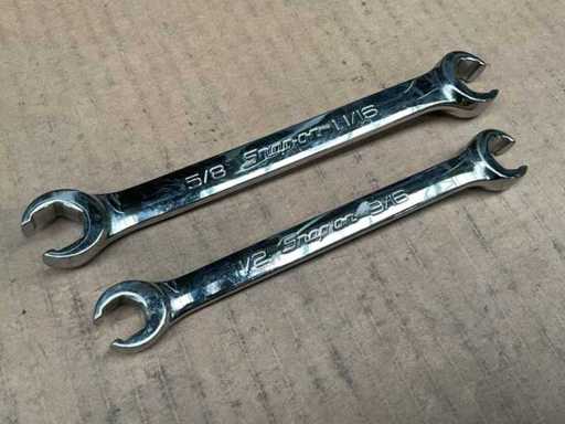 Klucze obramkowe z otwartym końcem na zatrzaski (2x)