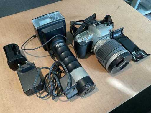 Pentax MZ-7 Fotocamera set in tas