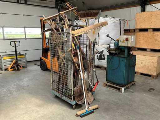 Garden tools in cart