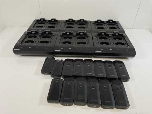 Sure (MXWNCS4 - MXW6/C0 Z11 - MXW1/0 Z11), stazione di ricarica in rete a 4 porte con cardioide e trasmettitore di confine (20x)