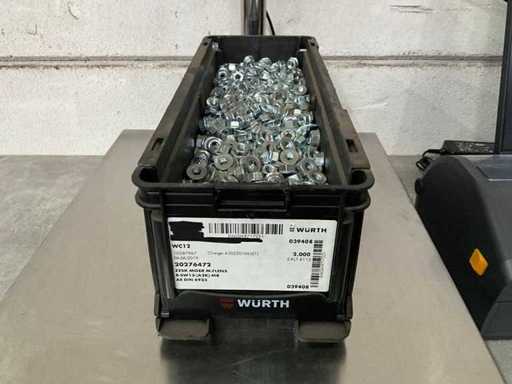 Würth 13.95 kg Zeskant moer met flens M8 in stapelbare bak