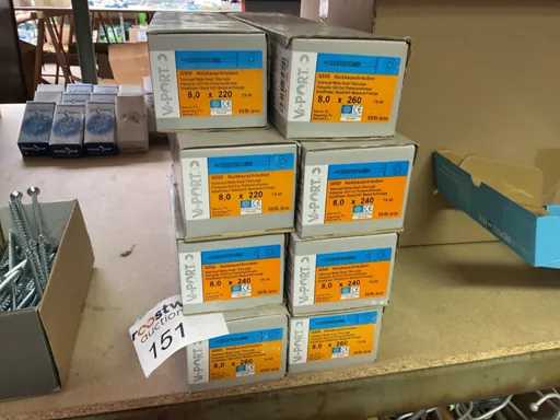 8 dozen lange houtschroeven