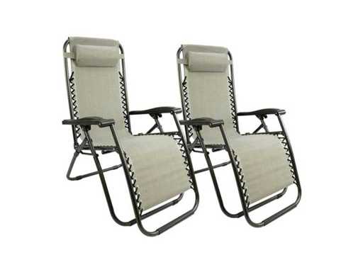 MaxxGarden 20805 textoline Loungers - Set of 2 gray