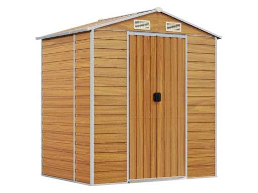 VidaXL metal garden shed wood - 130x191x198 cm