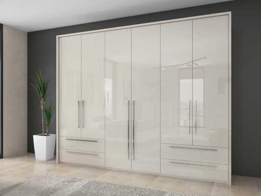 277 cm kast, inclusief structuur en verlichting, met soft-close functie