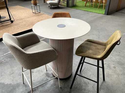 Narbutas - Bar set with 3 bar stools 90x104cm