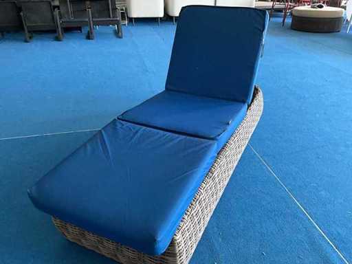 Cushion for sunbed- 60x180cm - Blue - 2pcs