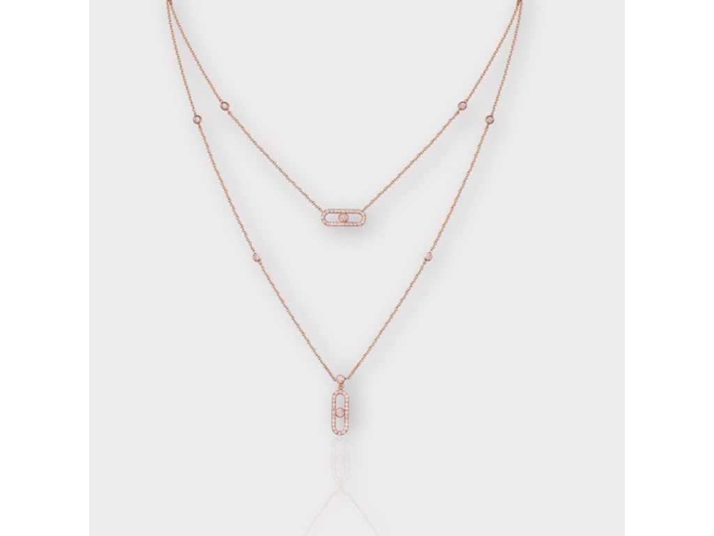 Luxe collier in zeer zeldzame natuurlijke roze diamant van 0,79 karaat