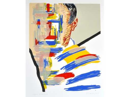 Roger Raveel - Autoportrait et abstraction - gravure sur bois - Preuve propre