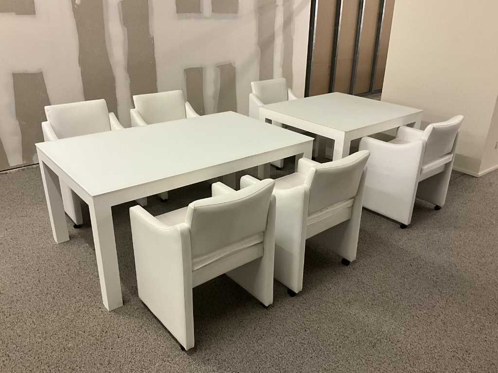 Tafelset 2 tafels en 6 rollende zetels