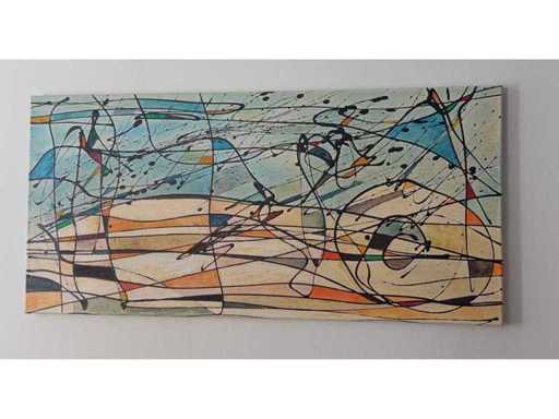 Muurschildering 98x46cm