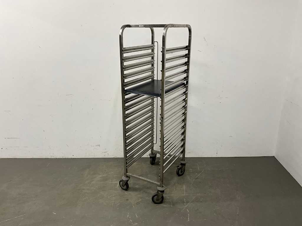 Stainless steel shelf trolley (capacity 16x 1/1 bakery standard)