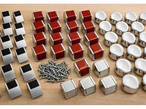 Juego de 60 pomos de puerta nuevos – Modelos variados con herrajes incluidos