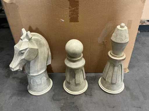 O mulțime de pioni de piatră la șah (32x)