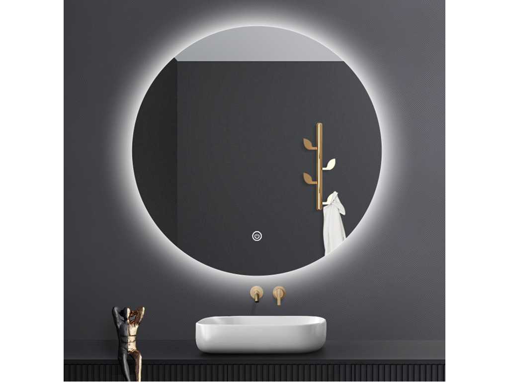 Miroir LED 2 pièces rond 60 cm fonction anti-buée et gradation