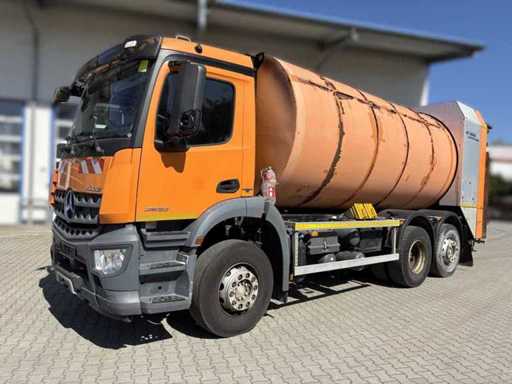 2015 MERCEDES-BENZ Arocs 2532 L 6x2/4 Vuilniswagen Faun Rotopress 520, Zoeller Lifter, Schuilkettingen, Euro 6, Automatisch