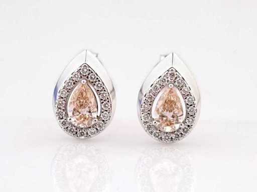 14 KT White Gold Earring With 1.39 Cts Lab Grown Diamond