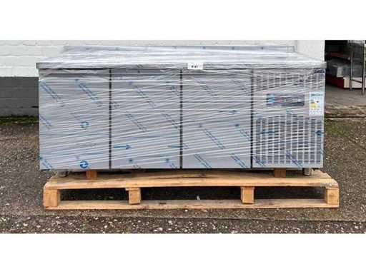 Gastronomie - Koeltafel 188 cm, 3 deuren, nieuw roestvrij staal voor pizzeria of gastronomie