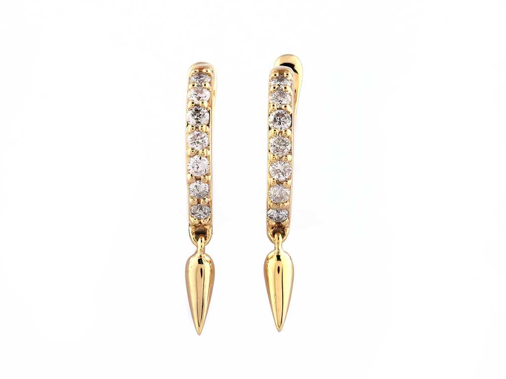 14 KT Yellow gold Earring With Natural Diamonds