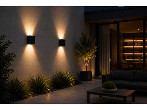 6 x LED Buiten Wandlamp – 4W – 4200K Neutraal Wit - Zwart – IP65 – SEKOYA