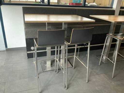 Hireca table with bench and 2 chairs (3x)
